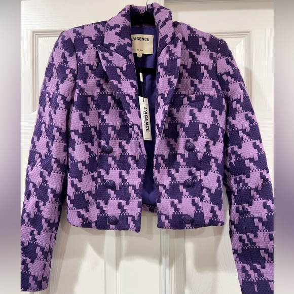 L'AGENCE Jackets & Blazers - NWT $695 L'AGENCE Inez Houndstooth Pueple Blazer